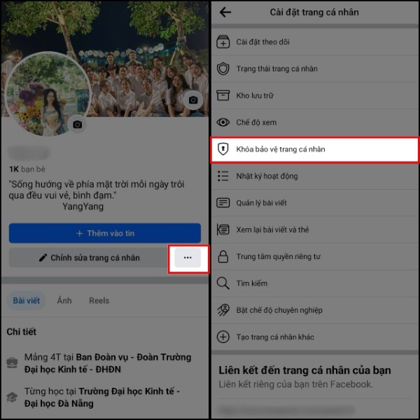 Cách bật khóa bảo vệ trang cá nhân Facebook